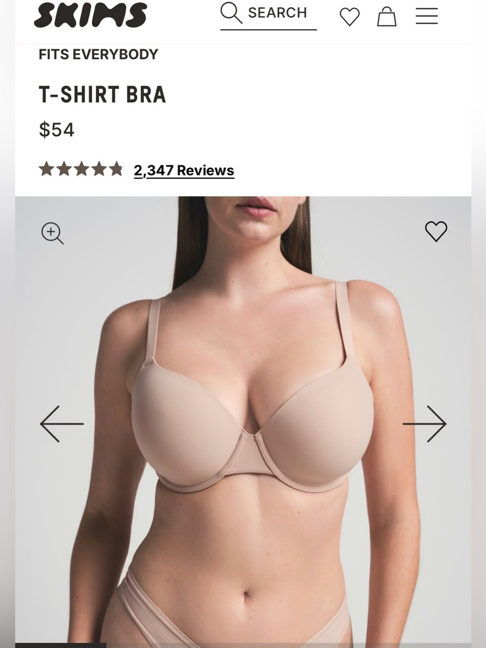 SKIMS Fits Everybody Bra - Nude 34DD